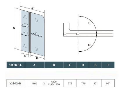 AICA Vanová zástěna otočná V2S-HBF70 | 120x140 cm s věšákem na ručník a skleněnými policemi | 6mm bezpečnostní NANO sklo EasyClean | Chromovaný design | Univerzální montáž (levá/pravá) | Včetně vzpěry a rohových polic | Moderní řešení pro malé i velké koupelny | Kvalitní koupelnový nábytek s úložným prostorem
