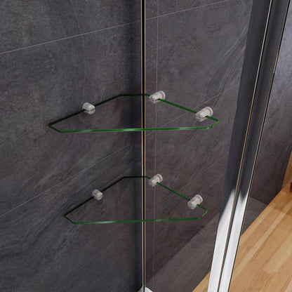 AICA vanová zástěna otočná V2S-HC | Skleněná přepážka do vany 100-120cm s věšákem na ručníky | 6mm NANO bezpečnostní sklo EasyClean | Chromová otočná zástěna s úložnými poličkami | Moderní koupelnový design | Dvoudílná sklopná zástěna 180°