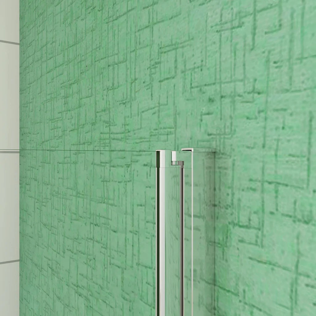 AICA Vanová zástěna skládací VS2E-12Y, 120x140cm, 2-dílná sprchová zástěna s 6mm NANO vzorovaným sklem a chromovaným hliníkovým profilem. Levá nebo pravá montáž, bezpečnostní sklo EasyClean, moderní koupelnová zástěna s lištou a těsněním.