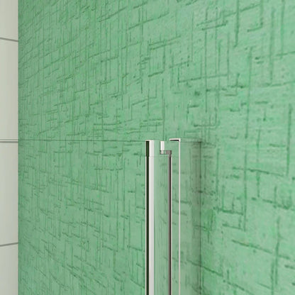 AICA Vanová zástěna skládací VS2E-12Y, 120x140cm, 2-dílná sprchová zástěna s 6mm NANO vzorovaným sklem a chromovaným hliníkovým profilem. Levá nebo pravá montáž, bezpečnostní sklo EasyClean, moderní koupelnová zástěna s lištou a těsněním.