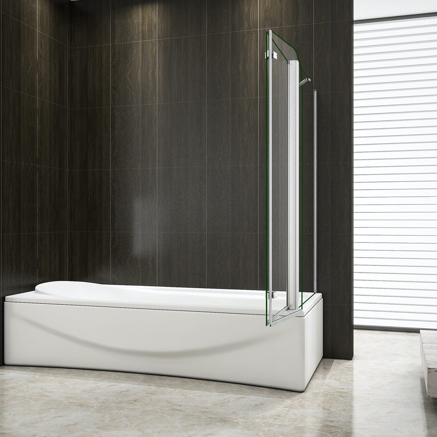 AICA vanová zástěna skládací VS2ESPVS – 2-dílná sprchová stěna s bočním panelem, 6mm NANO čiré sklo EasyClean, výška 140cm. Chromový profil, otočná vzpěra, univerzální montáž (levá/pravá). Moderní, voděodolná a snadno čistitelná zástěna do vany.