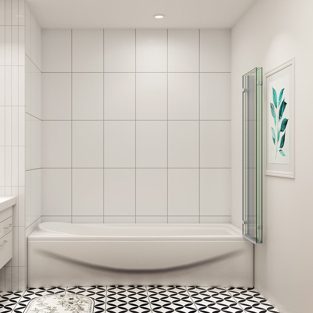 AICA Vanová zástěna skládací VS3E-13-M, 130x140 cm - 3-dílná otočná sprchová zástěna s 6mm nano bezpečnostním sklem EasyClean ESG. Matná šedá barva, montáž levá/pravá, leštěný hliníkový profil odolný proti korozi, zinkové panty pro dlouhou životnost.