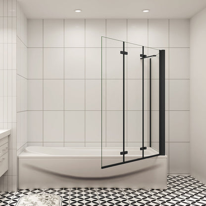 Moderní skládací vanová zástěna v černé barvě s NANO sklem EasyClean pro snadnou údržbu. 3-dílný systém s bočním panelem (možnost volby rozměrů 70/75/80 cm) zajistí dokonalou ochranu proti stříkající vodě.