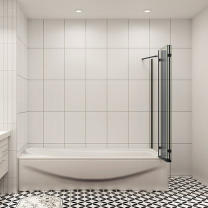 Moderní skládací vanová zástěna v černé barvě s NANO sklem EasyClean pro snadnou údržbu. 3-dílný systém s bočním panelem (možnost volby rozměrů 70/75/80 cm) zajistí dokonalou ochranu proti stříkající vodě.