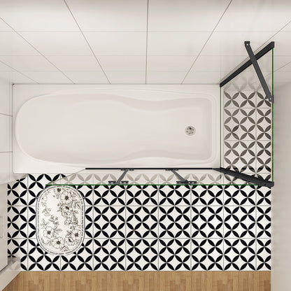 Moderní skládací vanová zástěna v černé barvě s NANO sklem EasyClean pro snadnou údržbu. 3-dílný systém s bočním panelem (možnost volby rozměrů 70/75/80 cm) zajistí dokonalou ochranu proti stříkající vodě.