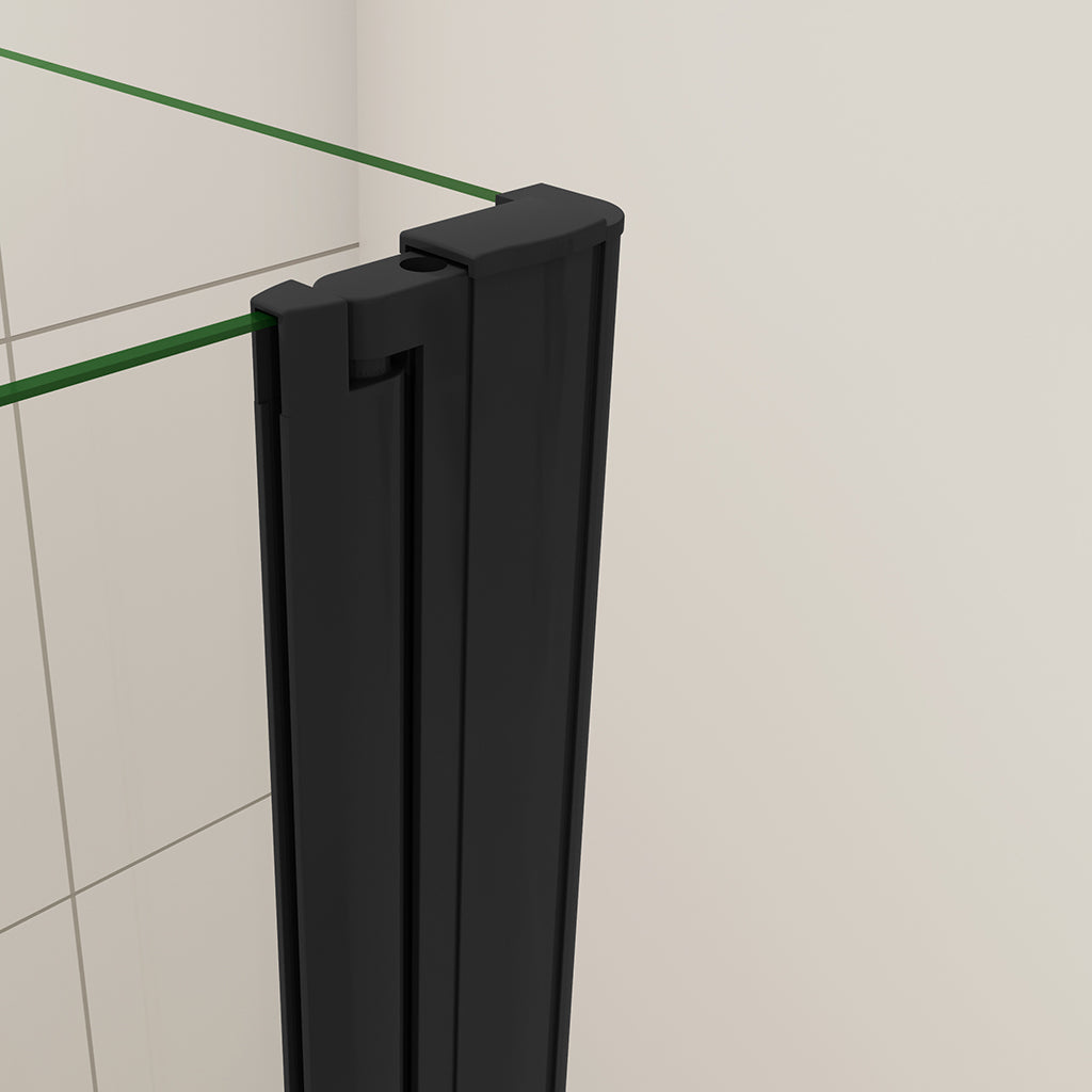 Moderní skládací vanová zástěna v černé barvě s NANO sklem EasyClean pro snadnou údržbu. 3-dílný systém s bočním panelem (možnost volby rozměrů 70/75/80 cm) zajistí dokonalou ochranu proti stříkající vodě.