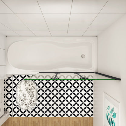 AICA vanová zástěna skládací černá – 3-dílná sprchová zástěna s 6mm NANO sklem, rozměr 130x140 cm, leštěný hliníkový rám, univerzální montáž (levá/pravá), sklopná konstrukce, těsnění proti úniku vody, moderní koupelnový doplněk