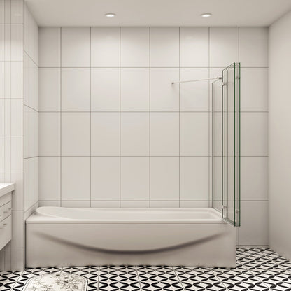 AICA vanová zástěna skládací VS3E-13MSPVS2EM, 3-dílná sprchová zástěna s bočním panelem, 6mm NANO sklo matná šedá, rozměry 130x140 cm, otočná zástěna do vany, česká kvalita, montáž vlevo i vpravo, bezpečnostní sklo EasyClean ESG