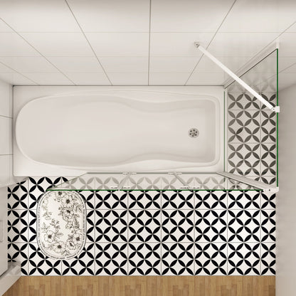 AICA vanová zástěna skládací VS3E-13MSPVS2EM, 3-dílná sprchová zástěna s bočním panelem, 6mm NANO sklo matná šedá, rozměry 130x140 cm, otočná zástěna do vany, česká kvalita, montáž vlevo i vpravo, bezpečnostní sklo EasyClean ESG