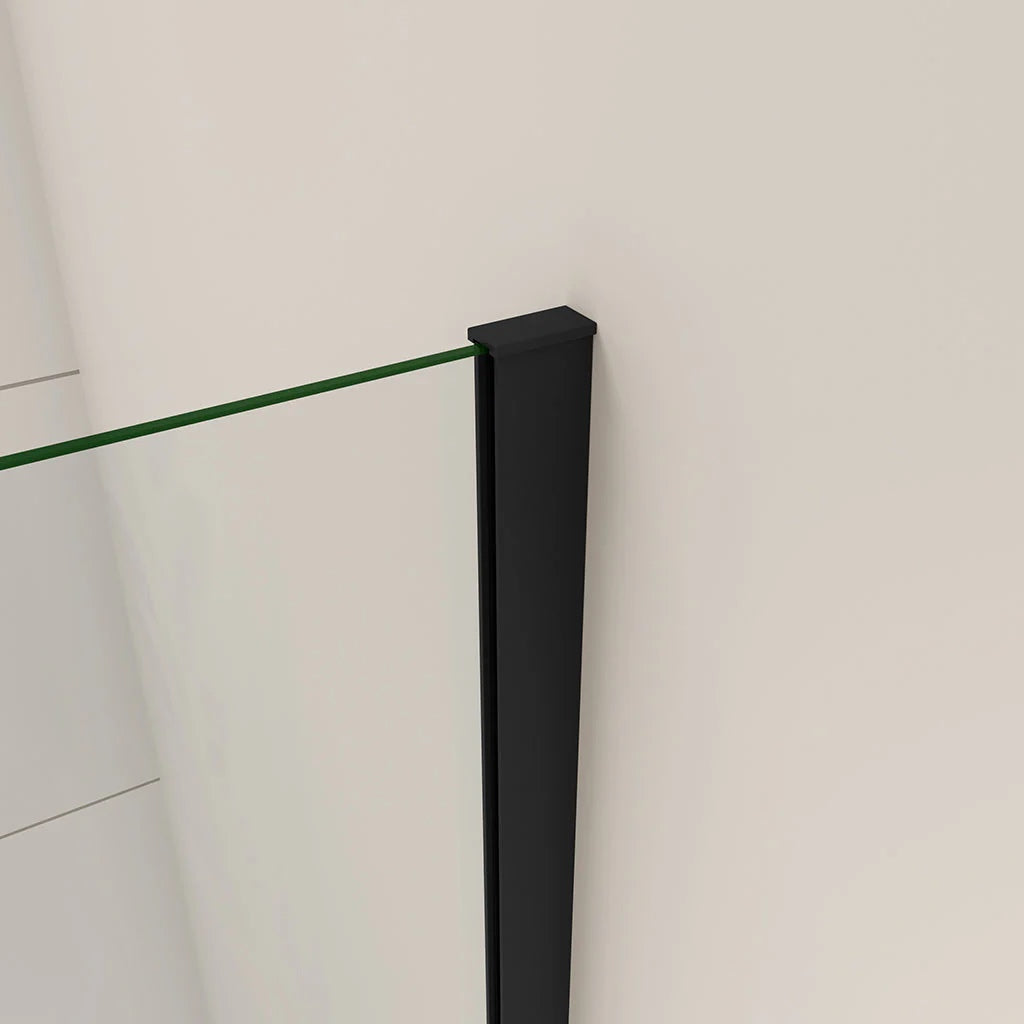 AICA vanová zástěna pevná pohled na vrchí čast černého profilu