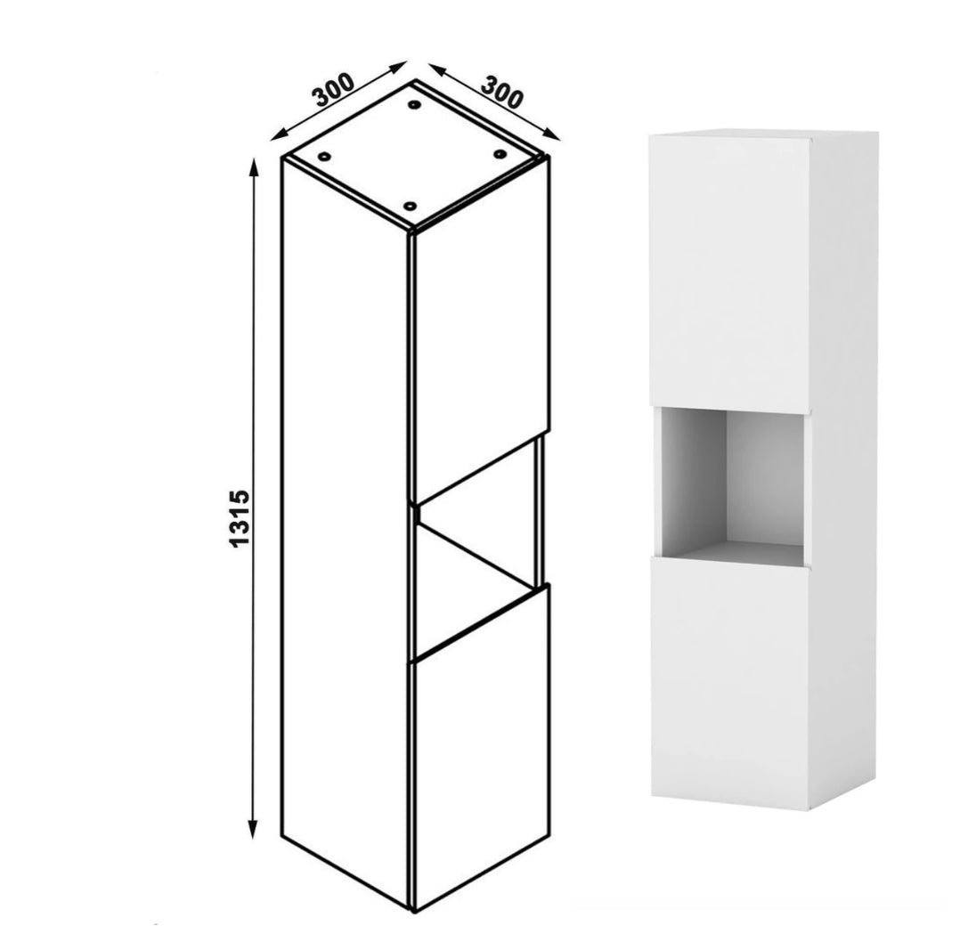 AICA vysoká koupelnová skříňka 130 cm – bílá nástěnná skříňka s Soft Close, úložný prostor do koupelny. Moderní koupelnový nábytek z MDF, skříňka na ručníky, kosmetiku a doplňky. Praktická závěsná skříňka s tichým zavíráním, levý/pravý montážní systém.