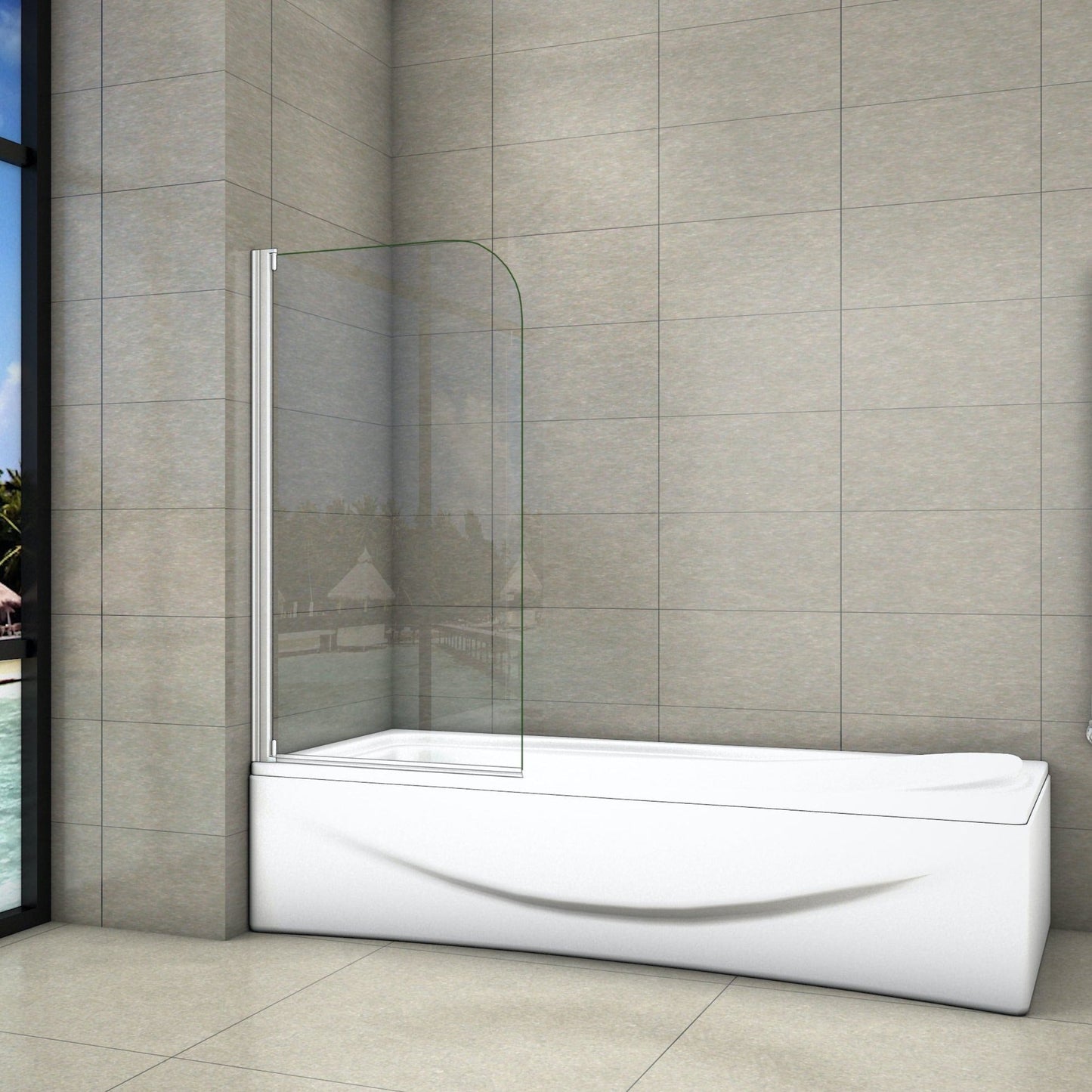 sklopná vanová zástěna nano - pohled s předu