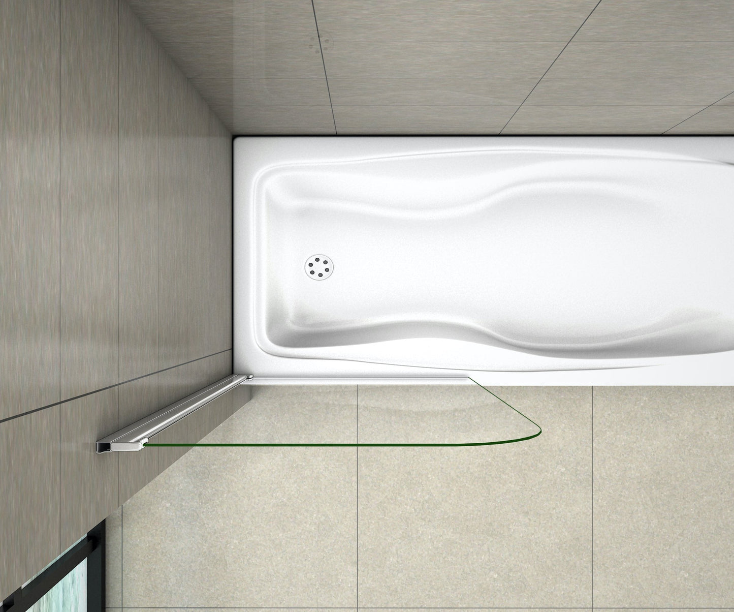 AICA Vanová zástěna sklopná - pohled s hora